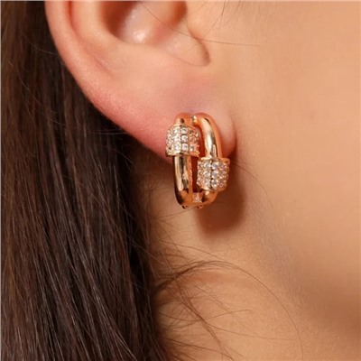 Серьги ювелирная бижутерия коллекция "Дубай", покрытие позолота, вставка: фианиты, цвет: прозрачный, арт.213.619