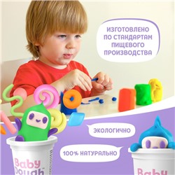 Тесто для лепки BabyDough, набор 4 цвета (синий, нежно-зеленый, красный, оранжевый)