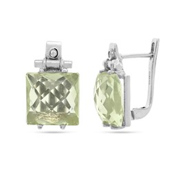Серьги из серебра зеленый аметист, Эммануэль