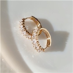 Серьги коллекция "Xuping" покрытие позолота, вставка: фианиты, цвет: прозрачный, Х000864746, арт.001.837