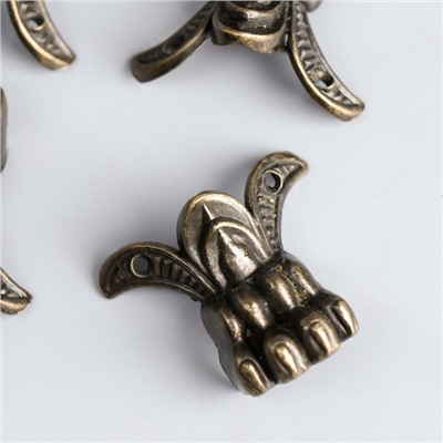 Уголок (ножка) для шкатулки, ключницы «Лапа», набор 4 шт., 4.3×3.4 см