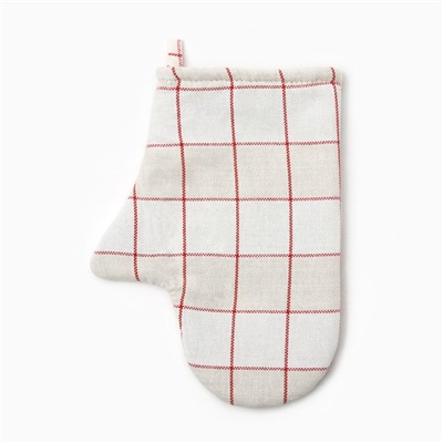 Варежка-прихватка новогодняя «Этель» Bright cage 20×27 см,100% хл, рогожка 186 г/м²