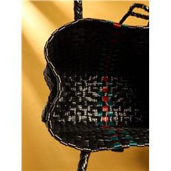 Сумка плетёная пластиковая, 23×11×30 см, чёрная