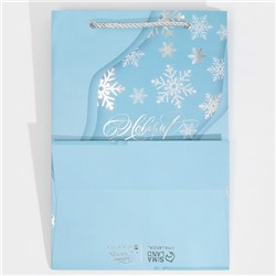 Пакет подарочный новогодний ламинированный «С Новым годом», 21×30×15 см