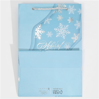 Пакет подарочный новогодний ламинированный «С Новым годом», 21×30×15 см