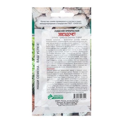 Семена лобелия прекрасная «Звездочет», 3 шт.