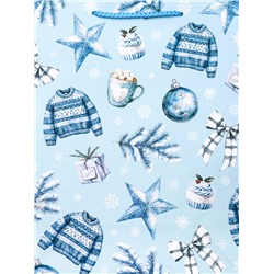 Пакет подарочный новогодний ламинированный, «Новогодние игрушки », 26×12×32 см