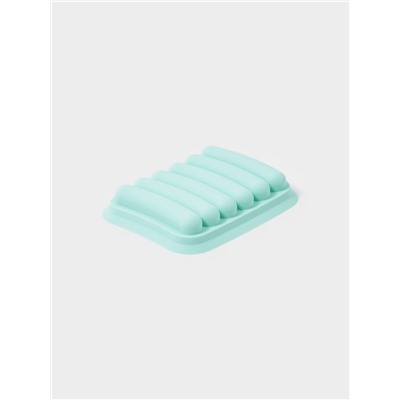 Форма для выпечки и приготовления сосисок Доляна, 6 ячеек, с крышкой, 17.5×13.5.2.8 см, силикон, бирюзовый