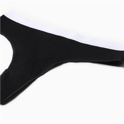 Трусы женские бразилиана MINAKU рубчик размер 48-50, чёрные