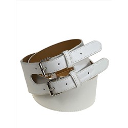 Ремень женский широкий из искусственной кожи, цвет белый