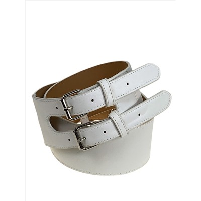 Ремень женский широкий из искусственной кожи, цвет белый