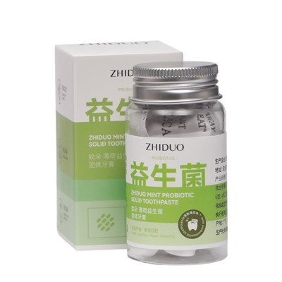 Органическая зубная паста в таблетках с мятой и пробиотиками, набор 30 шт.