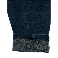 Брюки текстильные джинсовые утепленные флисом для девочек