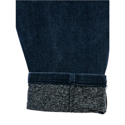 Брюки текстильные джинсовые утепленные флисом для девочек