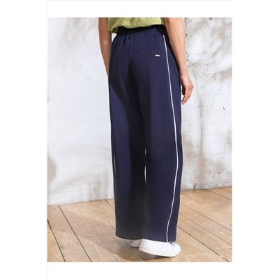 Прямые брюки с лампасами из эластичного футера двухнитки без начеса VILATTE, 1232410