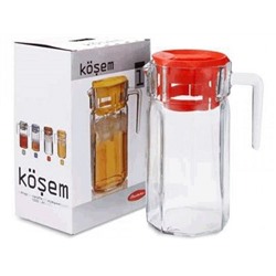 Кувшин 1235мл KOSEM с кр. пластик. кр. (стекло упроч.)