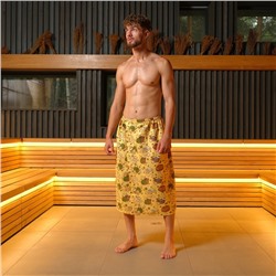 Полотенце для бани «С легким паром» муж. килт, 75×150 см, хлопок, вафельное полотно