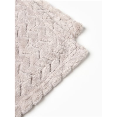 Плед «Этель» Zig-zag, 150×200 см, корал-флис, светло-серый