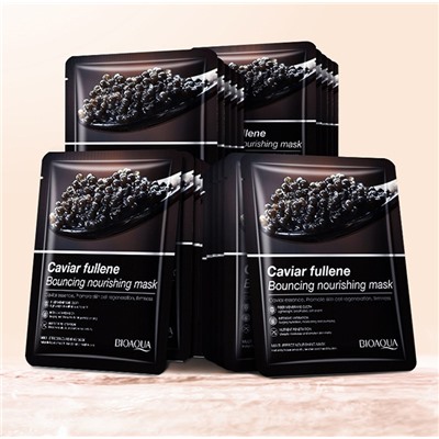 Питательная тканевая маска с экстрактом черной икры BIOAQUA Caviar fullene Bouncing nourishing mask