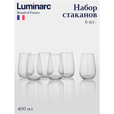 Набор стаканов Luminarc «Габи», 400 мл, стекло, 6 шт.