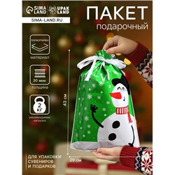 Пакет подарочный новогодний с завязками, «Бенгальские огни», 29×43 см