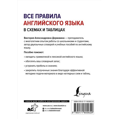 АСТ В. А. Державина "Все правила английского языка в схемах и таблицах"