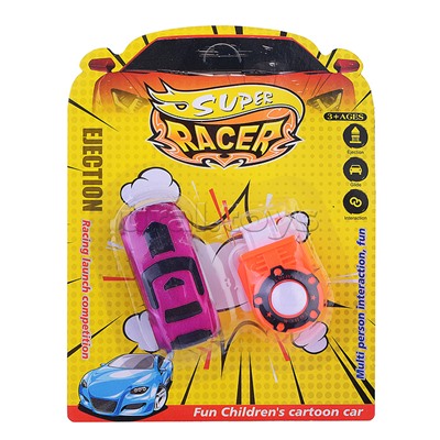 Машина "Супер Гонка" с запуск.устройством, на листе, микс 12 видов