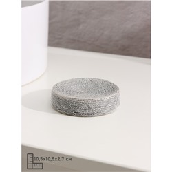 Набор аксессуаров для ванной комнаты Доляна «Камень», 4 предмета (дозатор 300 мл, мыльница, 2 стакана), цвет серый