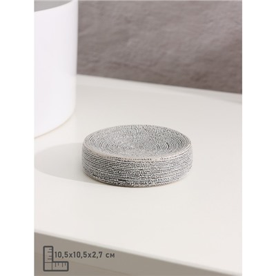 Набор аксессуаров для ванной комнаты Доляна «Камень», 4 предмета (дозатор 300 мл, мыльница, 2 стакана), цвет серый