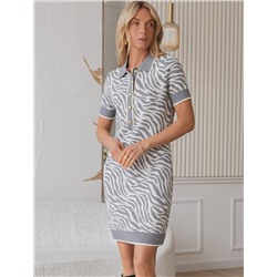 Платье жаккардовой вязки с кашемиром