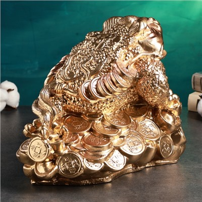 Копилка для денег «Жаба на деньгах», гипс, большая, 25×34×20 см