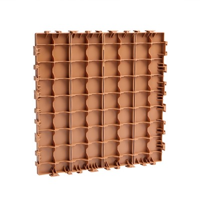 Плитка садовая, 30×30×2 см, пластик, набор 10 шт., коричневая