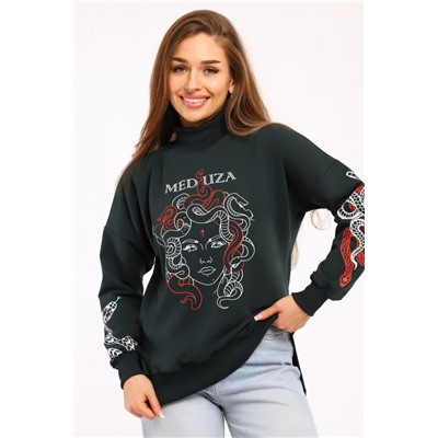 Толстовка женская 88527 (Темно-зеленый)