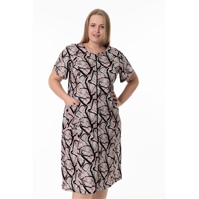 Халат с коротким рукавом из хлопка М325408ср