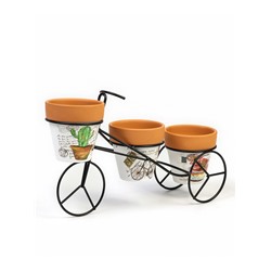 Набор фигурных кашпо для цветов «Велосипед», 300 мл, керамика, 3 шт.