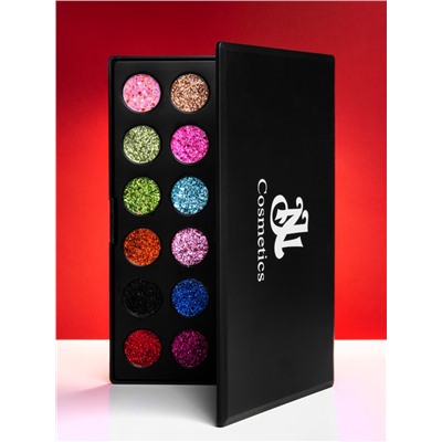 NJ Cosmetics Палетка глиттеров для лица с блестками