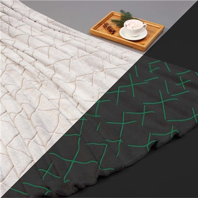 Плед светящийся в темноте «Этель. Ромбы», 180×200 см, серый