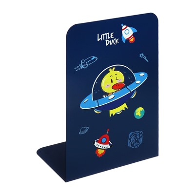 Держатель (ограничитель) подставка для книг, 2 штуки «Утка-астронавт»