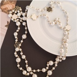 Колье с жемчугом на шею бижутерия, вставка: исск.жемчуг, арт.001.704