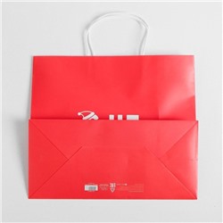 Пакет подарочный новогодний крафт «С НГ», 32×28×15 см