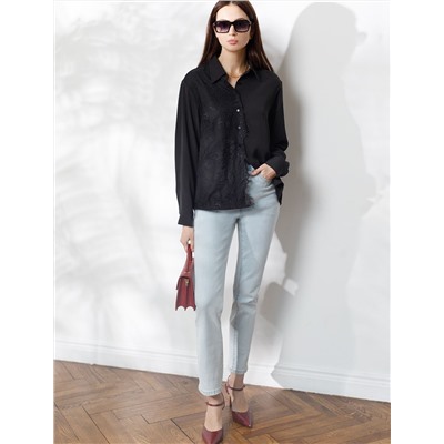 Укороченные джинсы из эластичного денима