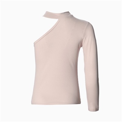 Лонгслив на одно плечо женский, кремовый, размер 44