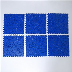 Напольное модульное покрытие AQUA STONE, 34×34 см, 6 шт в упаковке, синий