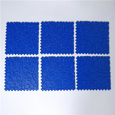 Напольное модульное покрытие AQUA STONE, 34×34 см, 6 шт в упаковке, синий