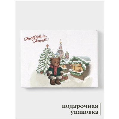 Подставка под чайный пакетик новогодняя Доляна «Московский мишка», керамика, 12×9.5 см, белая