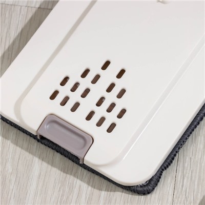 Швабра с отжимом и ведром Доляна, ведро с 2 отсеками 21×18×37, швабра 32×12×128 см, отсек 4 л, дополнительная насадка из микрофибры