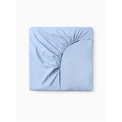 Простыня на резинке 2-спальная LoveLife, 160×200+25 см, голубая, жатка