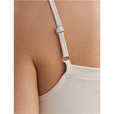 Топ на регулируемых бретелях базовый эластичный из премиального хлопка