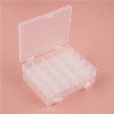 Набор шпулек в двустороннем органайзере, d=20 мм, 25 шт., прозрачный