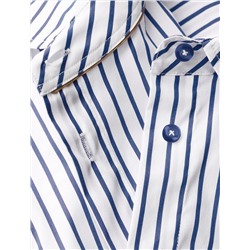 Блузка свободного силуэта в полоску из эластичного хлопка